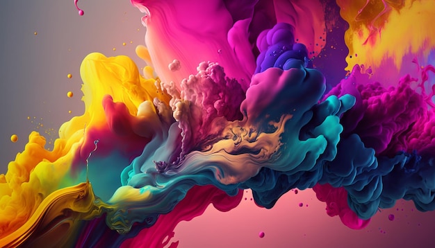 Colorful watercolor clouds. AI generative.Design Wallpaper.