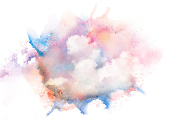 Colorful watercolor clouds