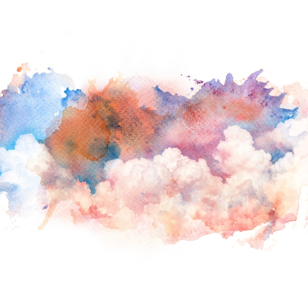 Colorful watercolor clouds