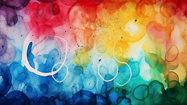 A colorful watercolor painting with the word " rings " on it.