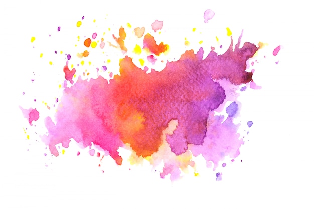 colorful watercolor stain with color shades paint stroke