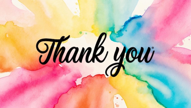 Colorful Watercolor Thank You Card Design