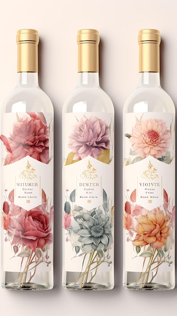 Colorful Watercolor Wine Label Packaging With a Soft and Dreamy Color creative concept ideas design