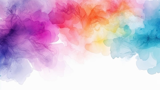 Colorful watercolors on a white background