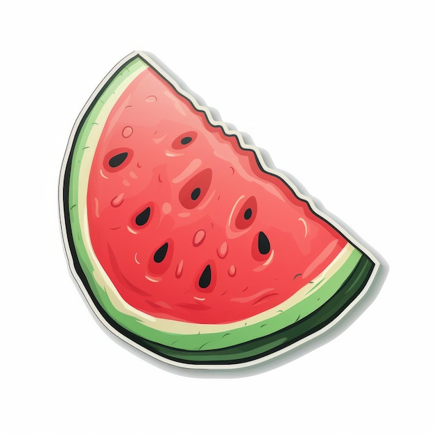 Colorful Watermelon Vinyl Sticker Illustration On White Background