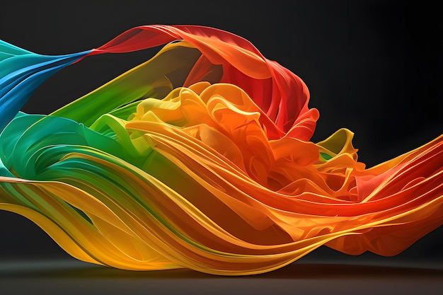 A colorful wave of colors is shown in this image