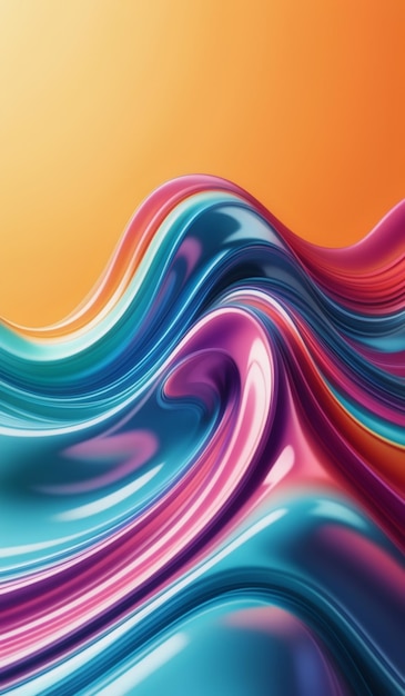 a colorful wave is created by the artist