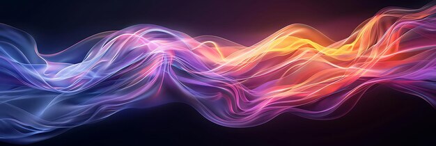 a colorful wave of smoke is lit up by the light