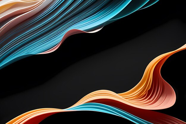 A colorful wave wallpaper that is black and blue.