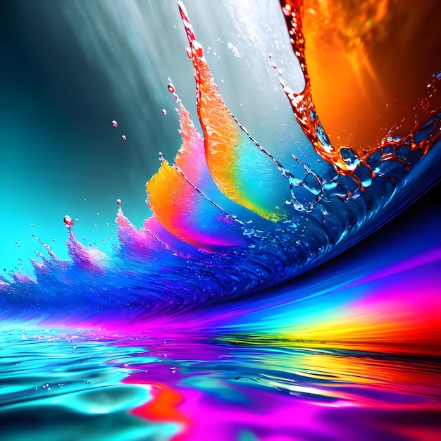 Colorful wave on the water wallpaper