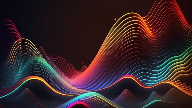 A colorful wave with a black background