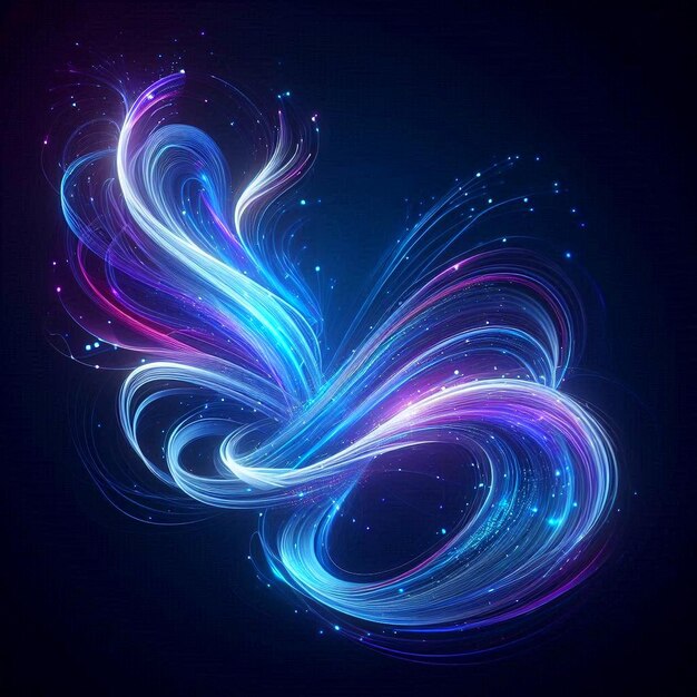 a colorful wave with a blue background with a picture of a swirl