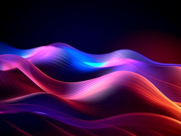 A colorful wave with a blue background