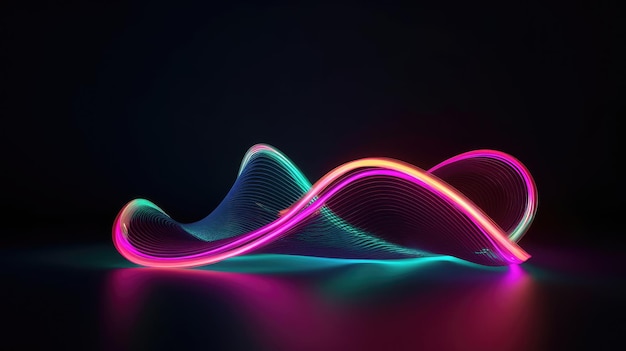 A colorful wave with a blurry line of light at the bottom.