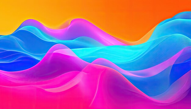 Photo a colorful wave with the colors of the rainbow