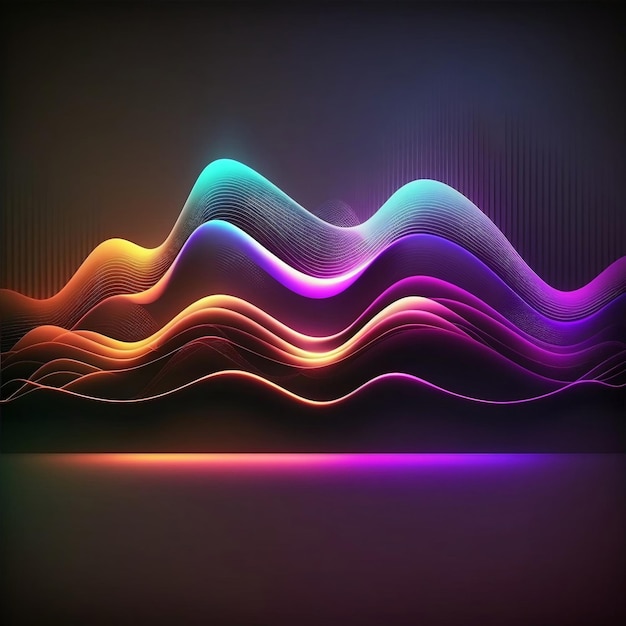 A colorful wave with a dark background