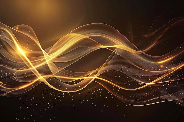 Photo a colorful wave with gold and orange swirls on it