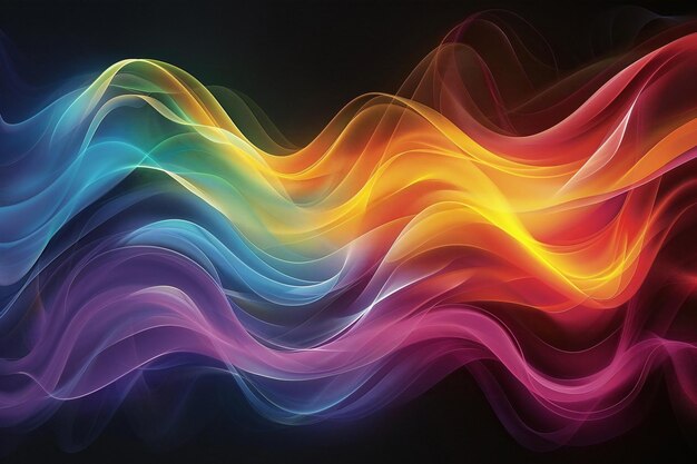 Photo a colorful wave with multicolored lines