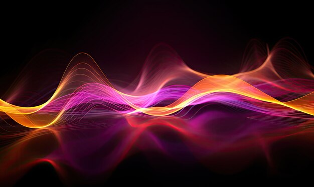 a colorful wave with a purple background and a purple and orange swirl