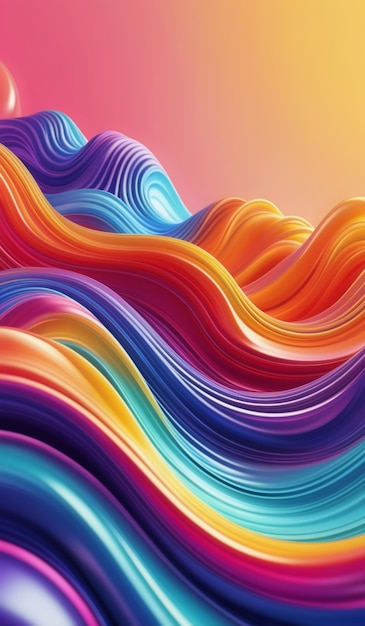 a colorful wave with the rainbow colors in the background