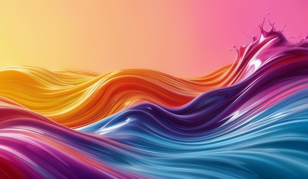 a colorful wave with a sailboat on it