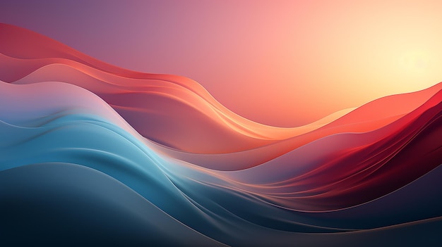 a colorful wave with the sunset in the background