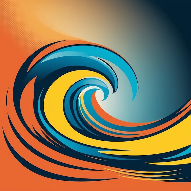 a colorful wave with the word wave on it