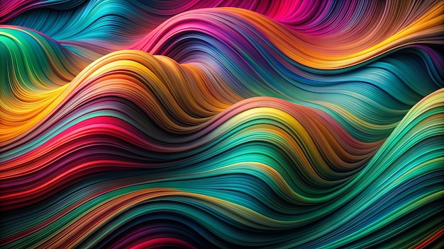 Photo colorful waves on a black background