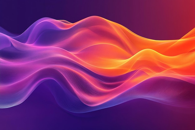 Photo colorful waves in a colorful background with a purple background