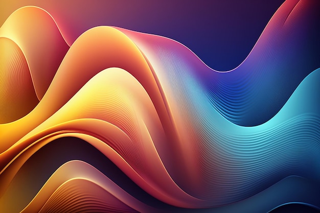 Colorful waves on a dark background