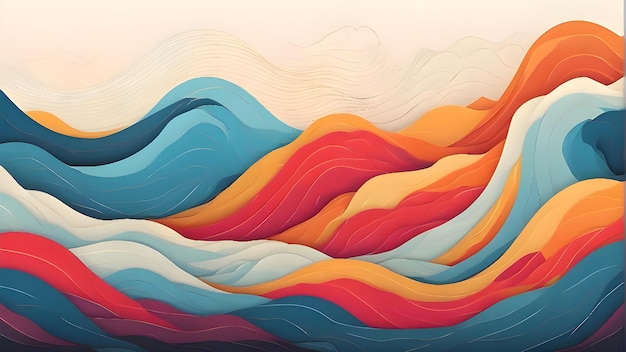 colorful waves in a landscape