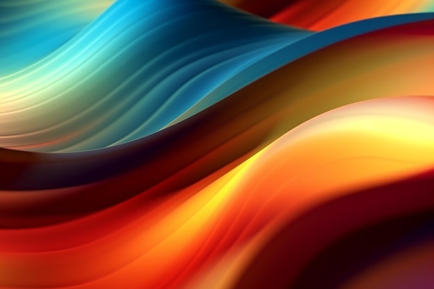 Colorful waves with a rainbow pattern of colors