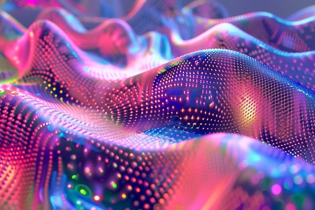 colorful wavewave curves holographic background