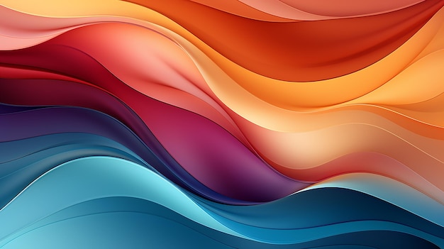 Colorful Wavy Background Created with Lines of Different Colors