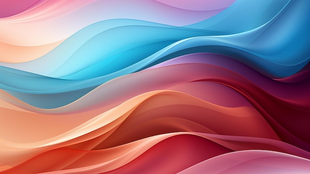 Colorful Wavy Background Created with Lines of Different Colors