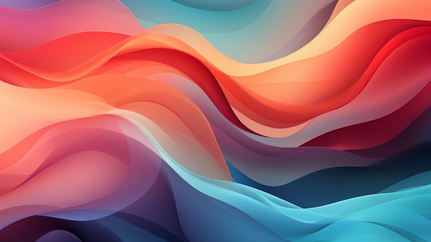 Colorful Wavy Background Created with Lines of Different Colors