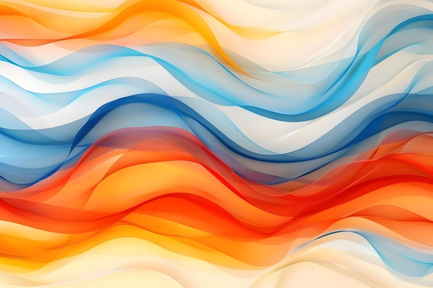 Colorful wavy background with orange blue and red colors