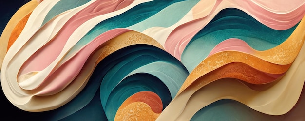 Colorful Wavy Ice Cream Background