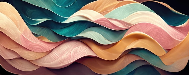 Colorful Wavy Ice Cream Background