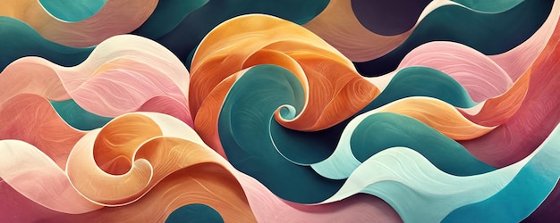 Colorful Wavy Ice Cream Background