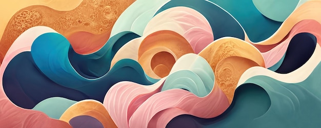 Colorful Wavy Ice Cream Background