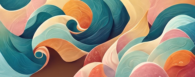 Colorful Wavy Ice Cream Background