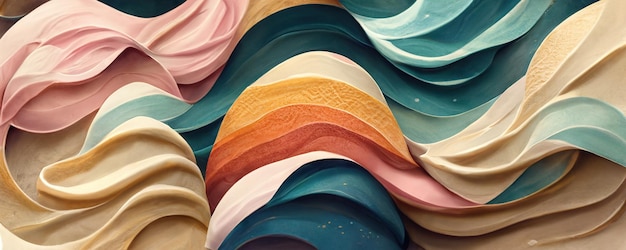 Colorful Wavy Ice Cream Background