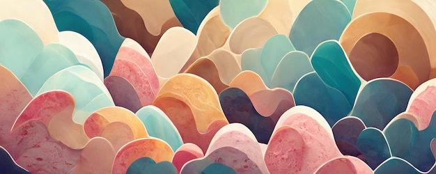 Colorful Wavy Ice Cream Background