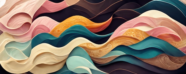 Colorful Wavy Ice Cream Background