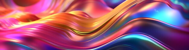 Colorful Wavy Liquid Background 3D and Realistic Abstract Background Generative AI