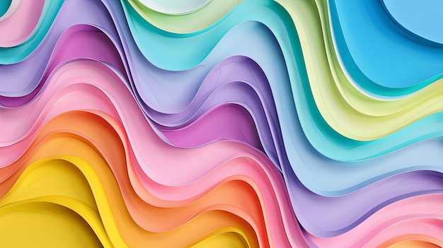 Colorful wavy paper texture cut out design wallpaper background