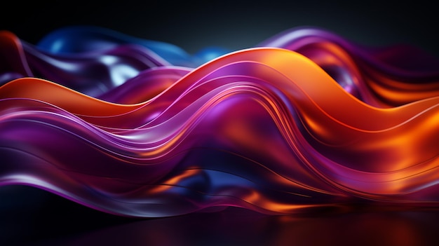 colorful wavy reflective wallpaper wallpaper graphic illustration for wallpaper banner background card and book cover or website abstract linesgenerative ai