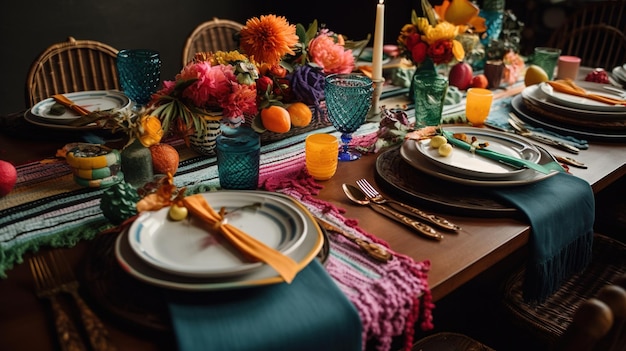 Colorful and Whimsical DIY Tablescape A Playful Feast for the Eyes