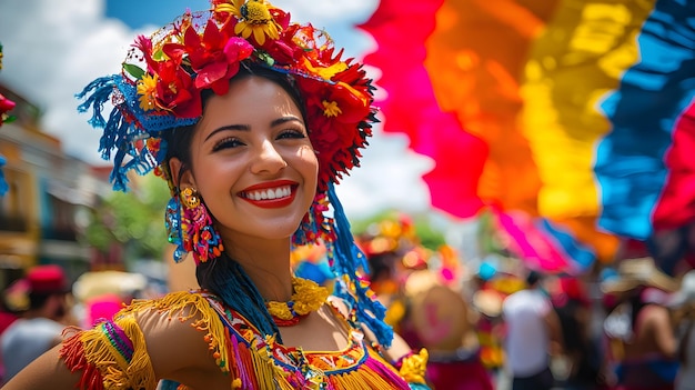 Colorful with Vibrant Costume and Dance in Mexican Festival